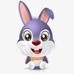紫色小兔子素材