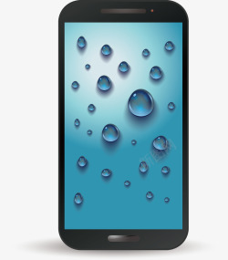 蓝色手机壁纸手机水滴壁纸矢量图高清图片