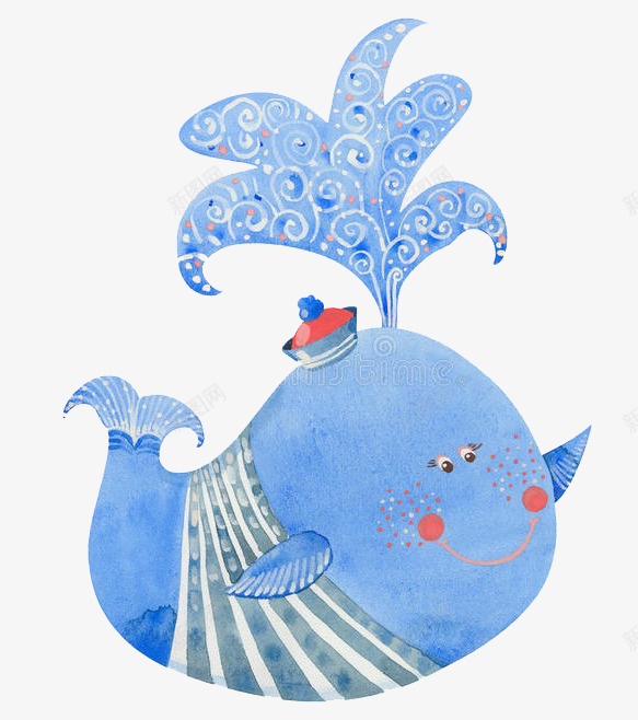 卡通蓝色海豚png免抠素材_新图网 https://ixintu.com 卡通 手绘 水彩 水滴 海洋 海豚 蓝色 装饰
