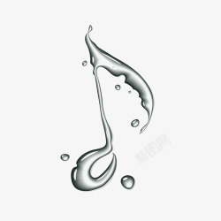 立体水迹音乐符号素材