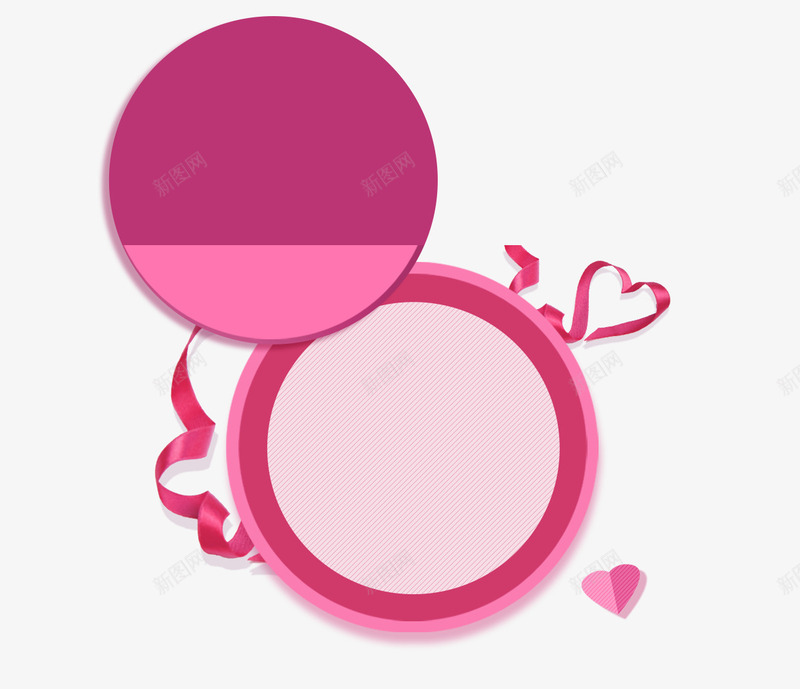粉红色圆形边框纹理png免抠素材_新图网 https://ixintu.com 免抠PNG 圆形 彩带 爱心 粉红色 边框纹理