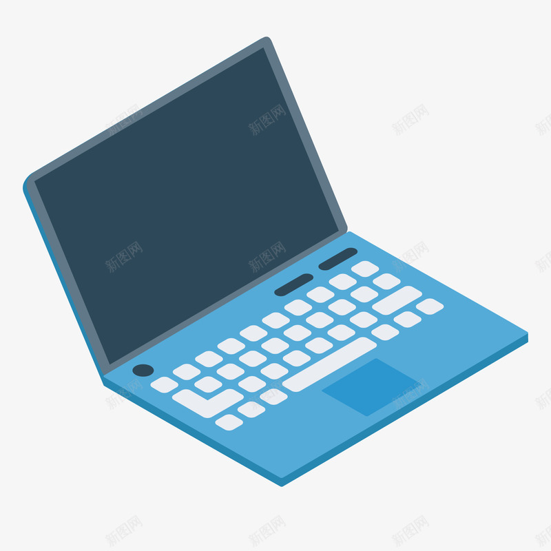 蓝色笔记本png免抠素材_新图网 https://ixintu.com 光泽 商务 按键 点击 电脑 科技 笔记本 蓝色 质感