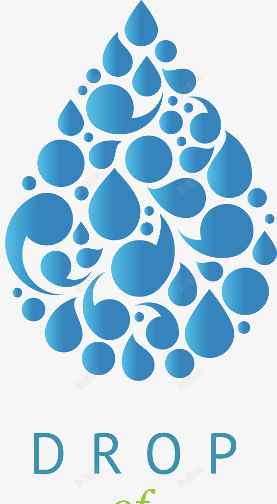 创意水滴logo图标png_新图网 https://ixintu.com 创意图片 彩色 水滴 蓝色水滴