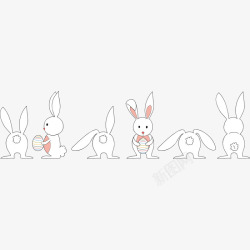 抱彩蛋的兔子素材