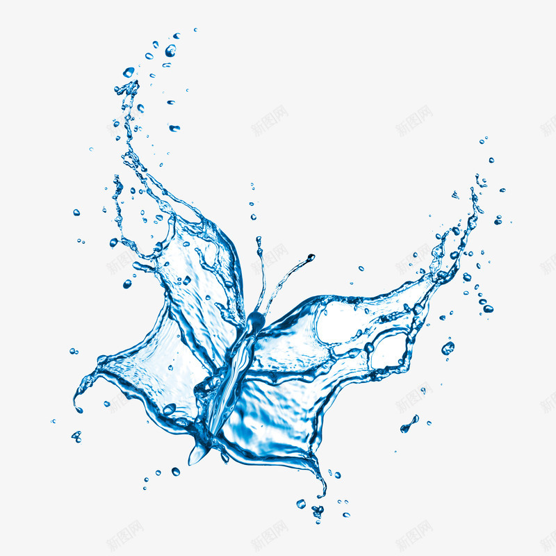 水状蝴蝶png免抠素材_新图网 https://ixintu.com 水 水珠 水纹 蓝色