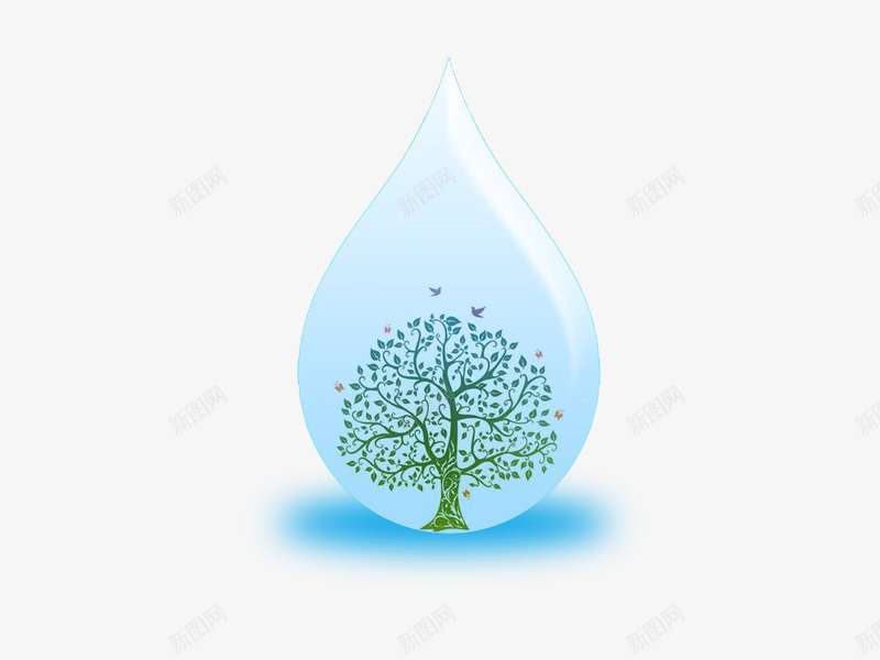 节约用水图标png_新图网 https://ixintu.com PSD 停水 标志图标 树 水 水滴 省水 节约 节约用水 设计