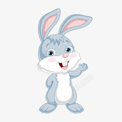 卡通可爱兔子动作姿势矢量图素材