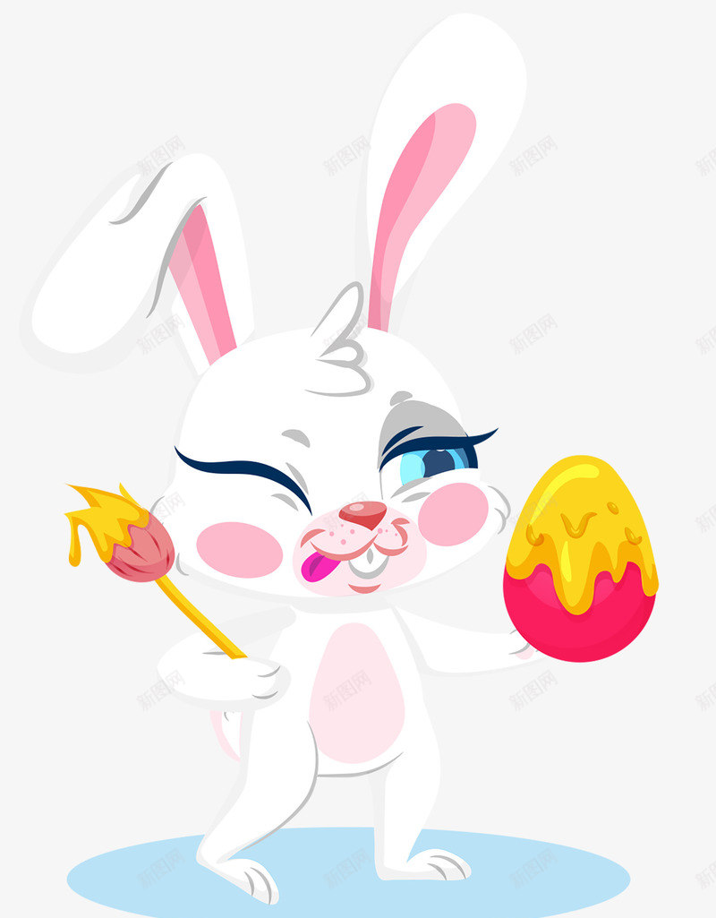 卡通复活节兔子广告psd免抠素材_新图网 https://ixintu.com 兔子 动物 卡通兔子 可爱 复活节广告 小兔子 节日