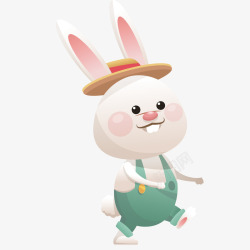 小兔子戴帽子卡通戴帽子的小兔子矢量图高清图片