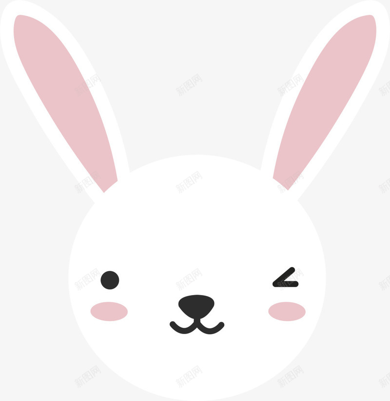 复活节白色兔子头像png免抠素材_新图网 https://ixintu.com 兔子头像 可爱兔子 复活节 害羞的兔子 开心 白色兔子