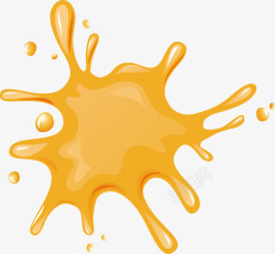 修饰水珠黄色橙汁水珠手绘工艺修饰矢量图高清图片