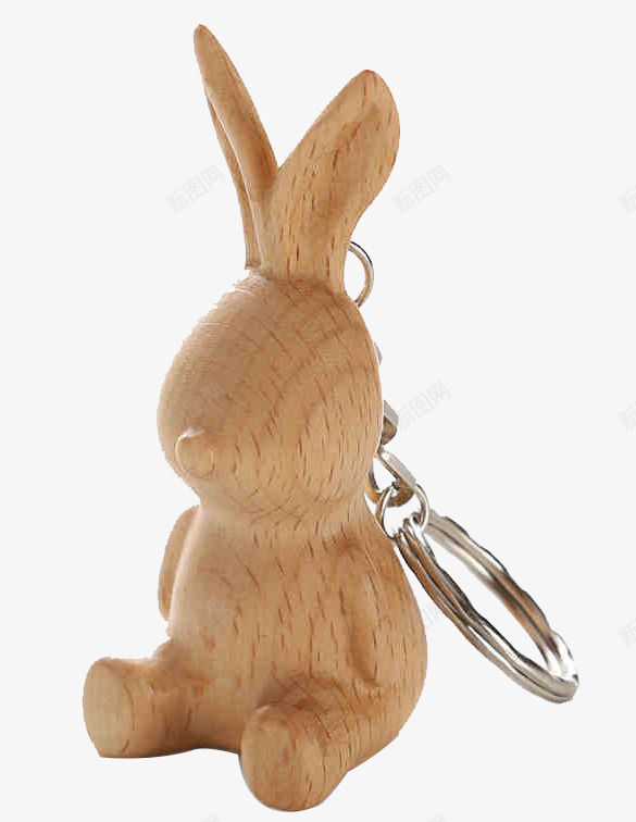 木制兔子钥匙扣png免抠素材_新图网 https://ixintu.com 产品实物 兔子 木制 简约 钥匙扣