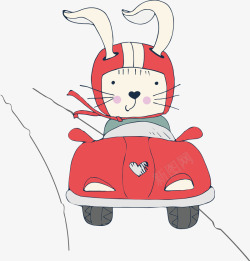 兔子开车开车的小兔子矢量图高清图片