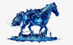 蓝色的马蓝色冰马高清图片