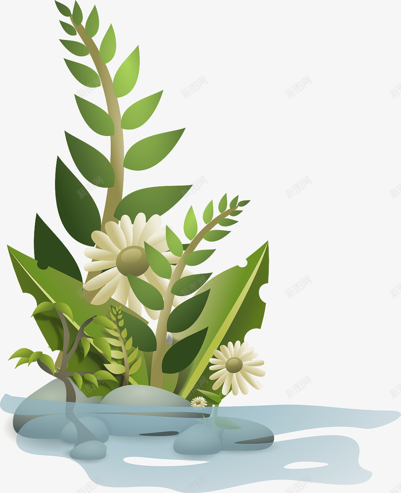 3D特效草png免抠素材_新图网 https://ixintu.com 植物 童话3D 花朵