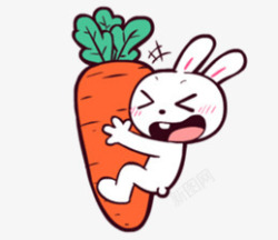 抱着萝卜的兔子素材