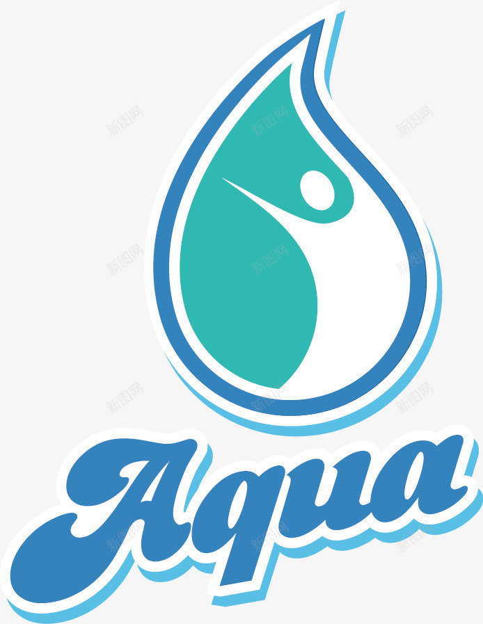 蓝色滴水logo矢量图图标ai_新图网 https://ixintu.com 商标 标签 水滴 蓝色 矢量图