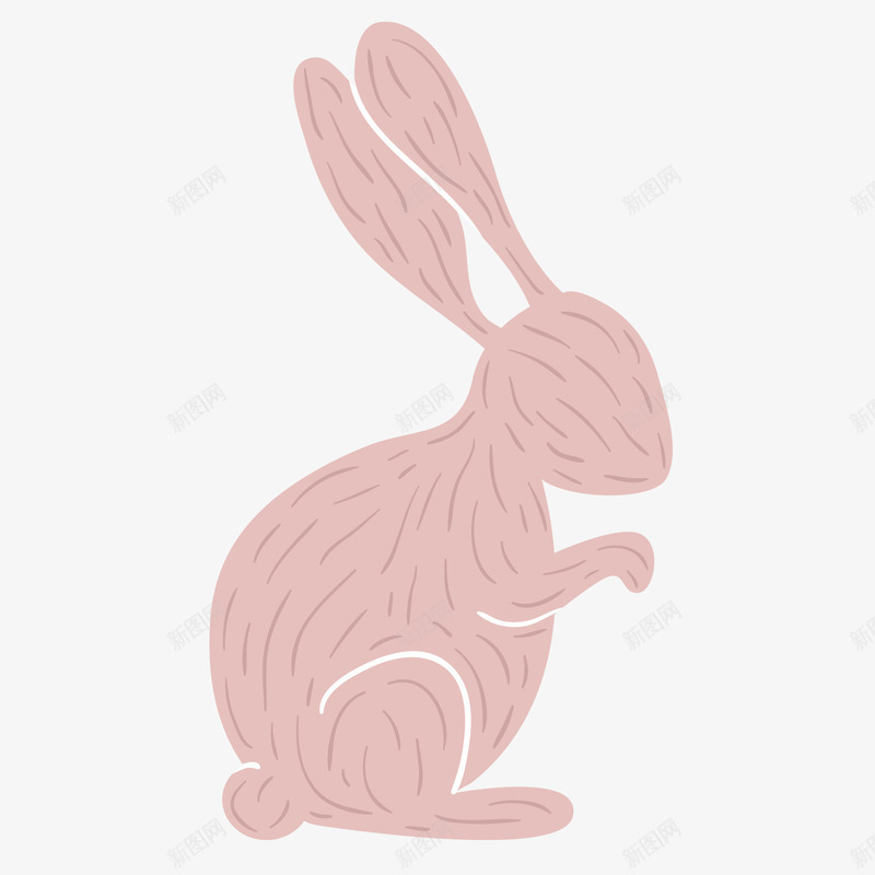 可爱兔子手绘矢量图ai免抠素材_新图网 https://ixintu.com 个性 兔子 动物 卡通 手绘 粉红色 长耳朵 矢量图