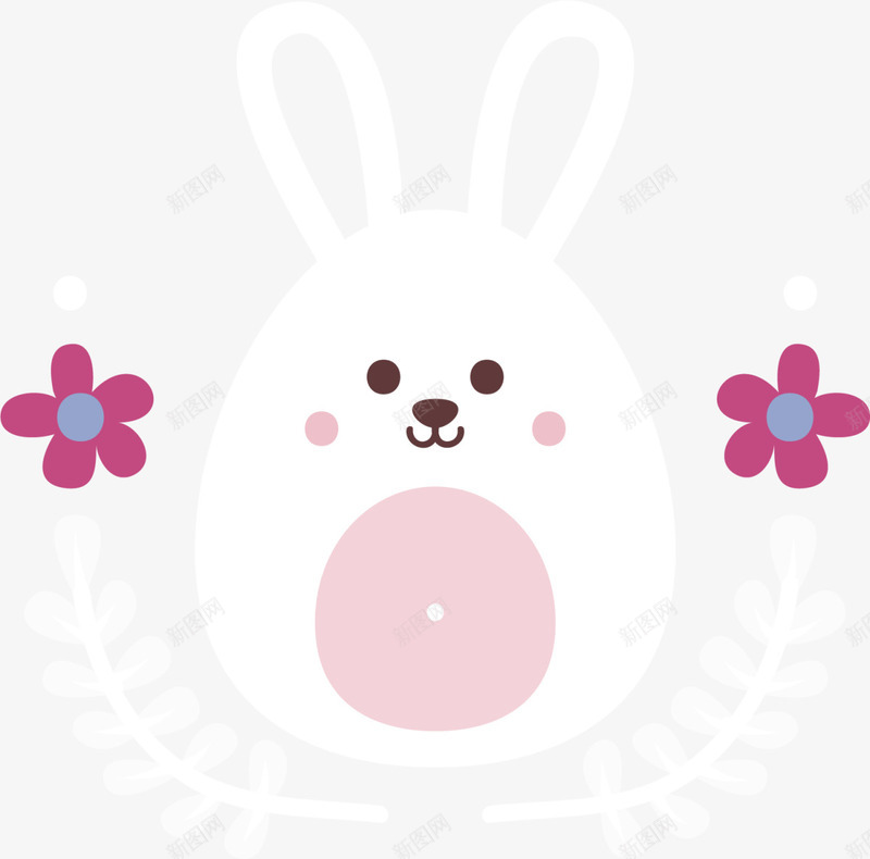白色可爱复活节花朵兔子png免抠素材_新图网 https://ixintu.com Easter Happy 复活节 复活节快乐 小白兔 彩蛋 花朵兔子