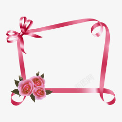 粉红色蝴蝶结边框素材