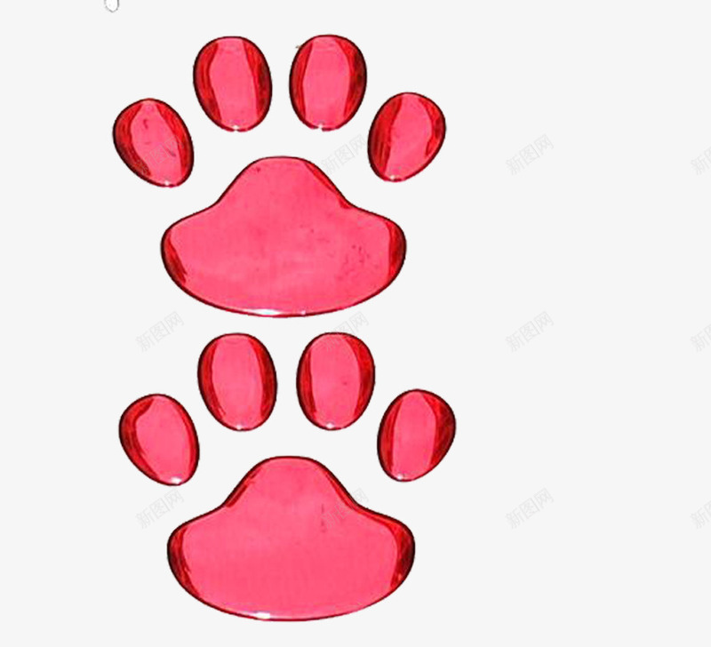 粉红色金属质感猫脚印png免抠素材_新图网 https://ixintu.com 免抠 猫脚印 粉红色 素材 金属质感
