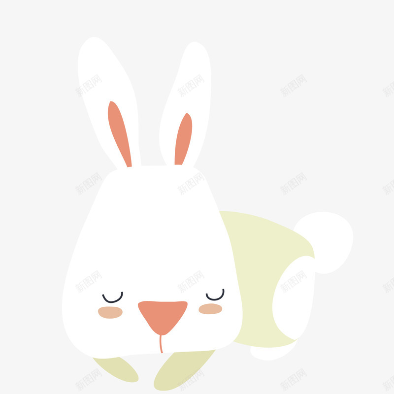 卡通睡觉的小兔子动物矢量图ai免抠素材_新图网 https://ixintu.com 动物设计 卡通 可爱 复活节 小兔子 睡觉 矢量图
