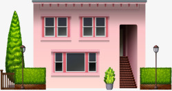 粉红色房子素材