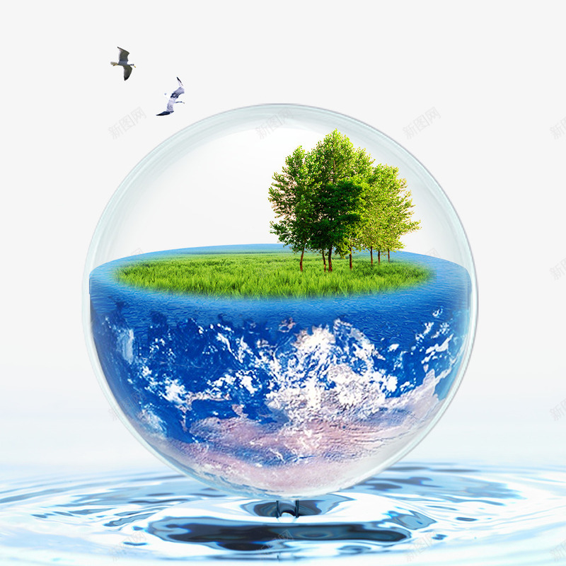 水滴里的世界创意png免抠素材_新图网 https://ixintu.com 世界 创意海报 水滴里 页码设计