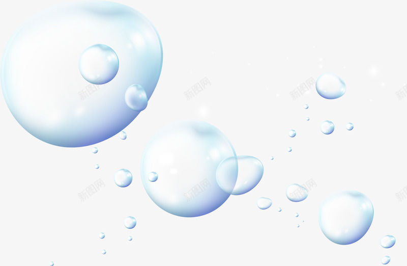 蓝色气泡水滴png免抠素材_新图网 https://ixintu.com 气泡 水滴 漂浮 蓝色