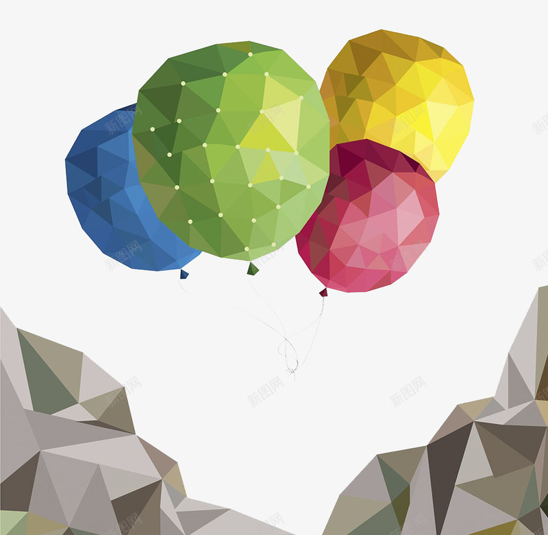 抽象彩色气球png免抠素材_新图网 https://ixintu.com 多彩 峭壁 抽象彩色气球 气球 漂石 石头 艳丽 颜色块