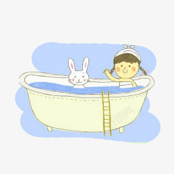 兔子宝宝洗澡素材