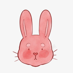 粉色手绘兔子卡通插画矢量图素材