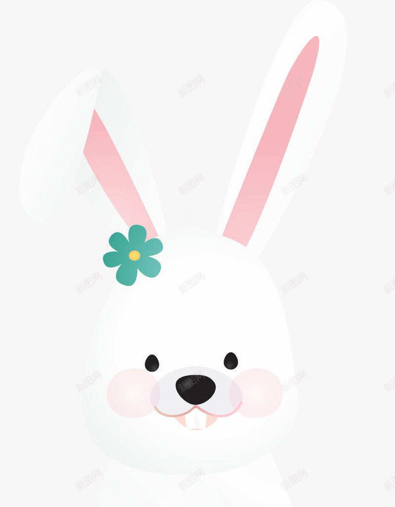 复活节兔子png免抠素材_新图网 https://ixintu.com 兔子 兔牙 卡通 复活节 小动物 小白兔 生肖 绿色小花