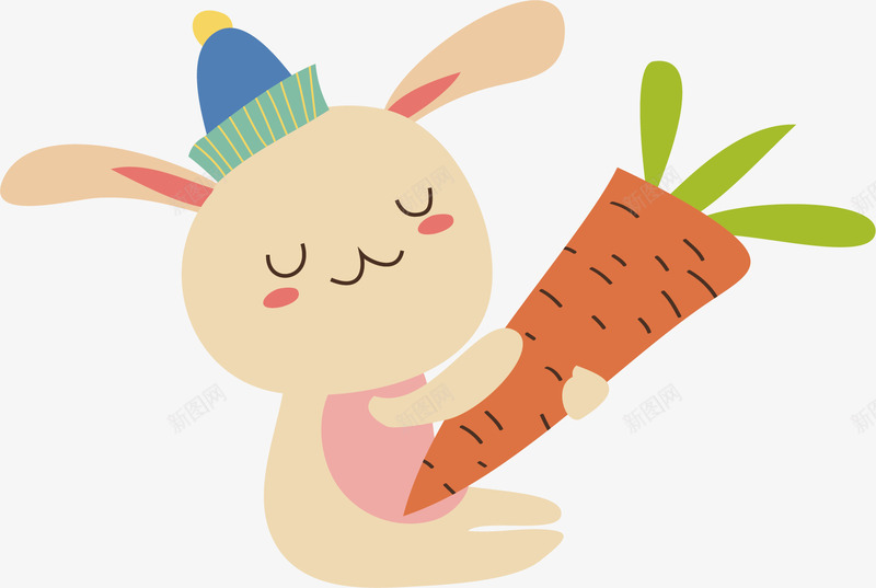 手拿萝卜的兔子矢量图ai免抠素材_新图网 https://ixintu.com 兔子 动物 卡通手绘 可爱 呆萌 宠物 水彩 萝卜 食物 矢量图