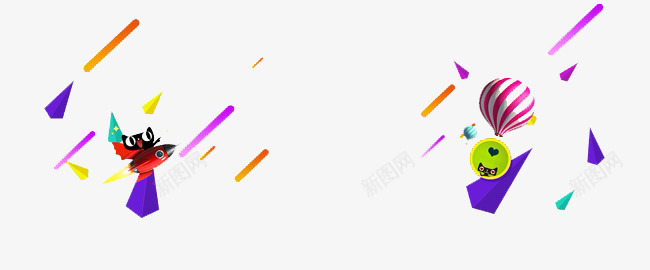 天猫背景装饰png免抠素材_新图网 https://ixintu.com 天猫背景装饰 彩色 漂浮 紫色 线条 蓝色