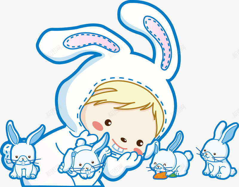 可爱的小兔子png免抠素材_新图网 https://ixintu.com PNG图形 PNG装饰 兔子 动物 卡通 装饰