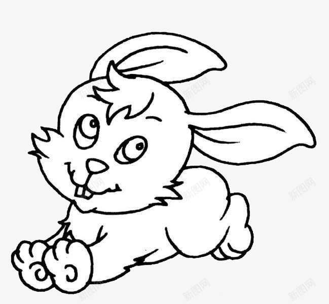 奔跑的手绘兔子图标png_新图网 https://ixintu.com 兔子 奔跑 手绘 黑白