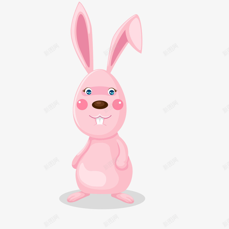 卡通粉红色的小兔子矢量图ai免抠素材_新图网 https://ixintu.com 兔子嘴巴 动物设计 卡通 可爱 小兔子 牙齿 矢量图 粉红色