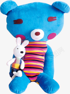 娃娃png免抠素材_新图网 https://ixintu.com 母婴专场 玩偶 玩具兔子 玩具熊 白色的兔子 蓝色的熊