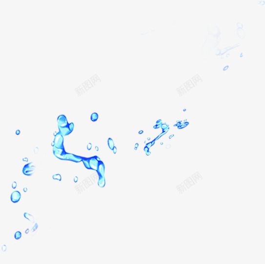 飞溅的蓝色透明水滴png免抠素材_新图网 https://ixintu.com 水滴 蓝色 透明 飞溅