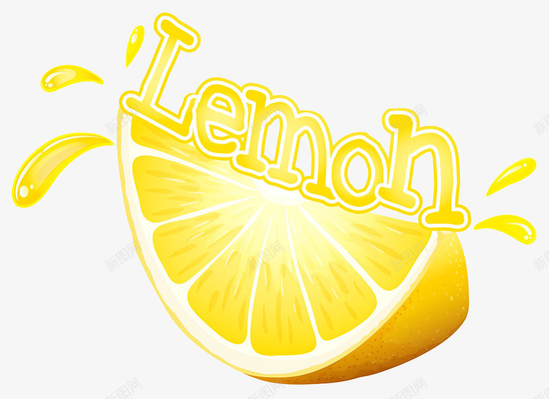 半片柠檬png免抠素材_新图网 https://ixintu.com LEMON 手绘 柠檬 水果 水滴 黄色