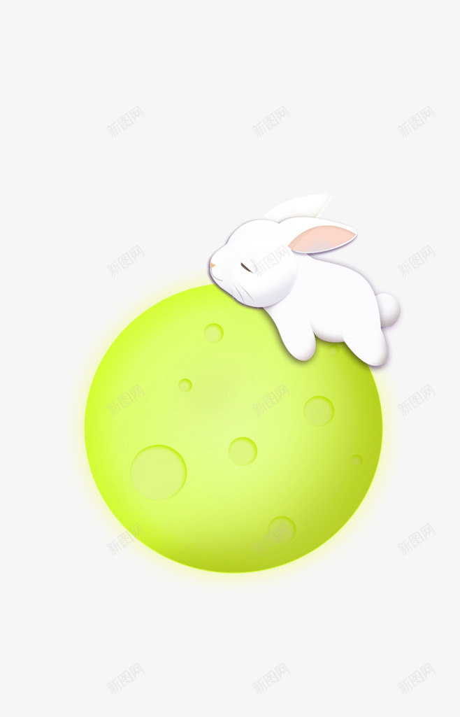 趴在星球上的兔子png免抠素材_新图网 https://ixintu.com 兔子 动物 卡通 星球