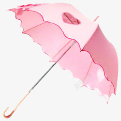 心雨粉红女性爱心雨伞高清图片