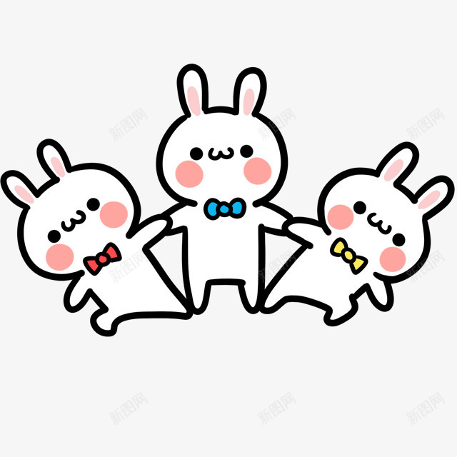 三只卡通兔子png免抠素材_新图网 https://ixintu.com 三只 兔子 卡通