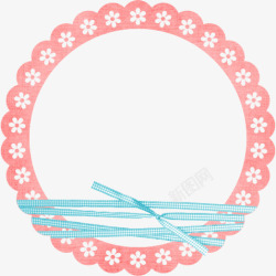 粉红花纹环装饰素材