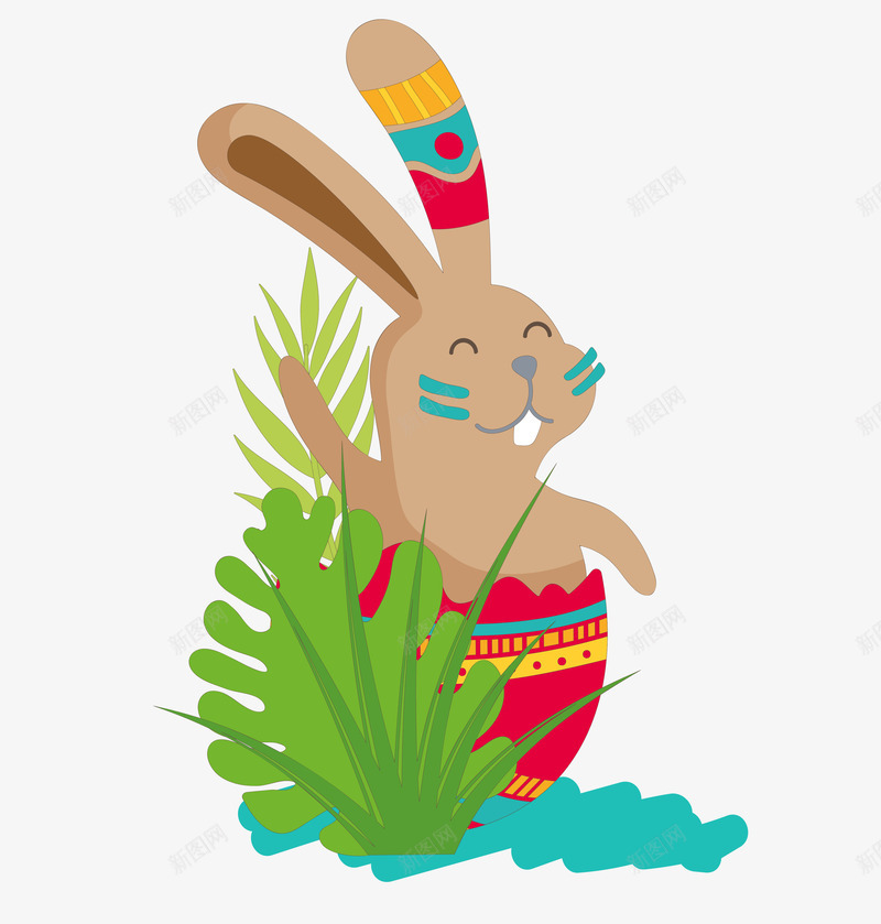草丛里的兔子png免抠素材_新图网 https://ixintu.com 兔子 兔子装饰品 卡通 卡通手绘 小兔子 手绘兔 矢量小兔子 草丛里的兔子
