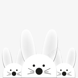 白色兔子贴纸背景素材