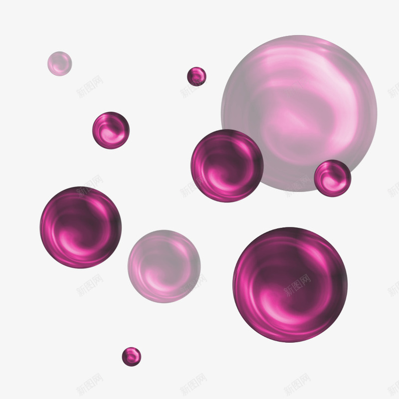 紫色圆形珠子png免抠素材_新图网 https://ixintu.com 圆珠 圆球 漂浮 紫色水珠