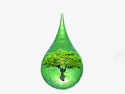 水滴里的树png免抠素材_新图网 https://ixintu.com 树 水滴 环保免抠素材 绿色