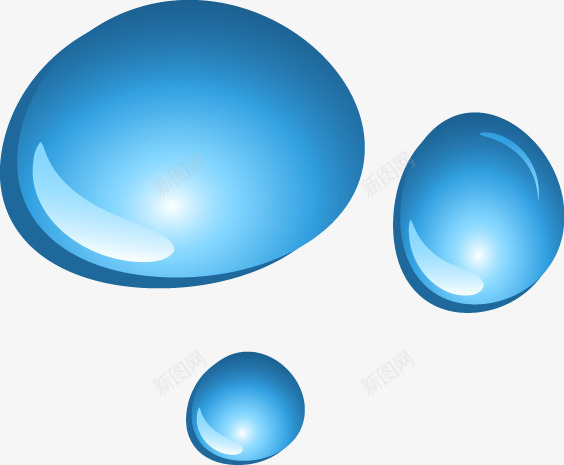 透明蓝色水珠png免抠素材_新图网 https://ixintu.com 水珠 蓝色 透明